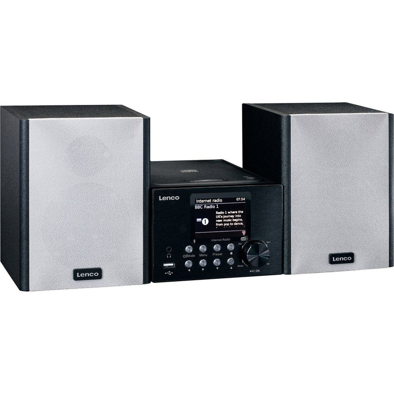 LENCO - HiFi-Komplettsystem Microanlage/Internet-Radio MC-250 Black WiFi/DAB+/FM/CD