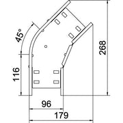 OBO Bettermann - Bogen für Kabelrinne Bogen 45 Grad RB 45 610 FS 60x100 bandverzinkt − 1 Stück