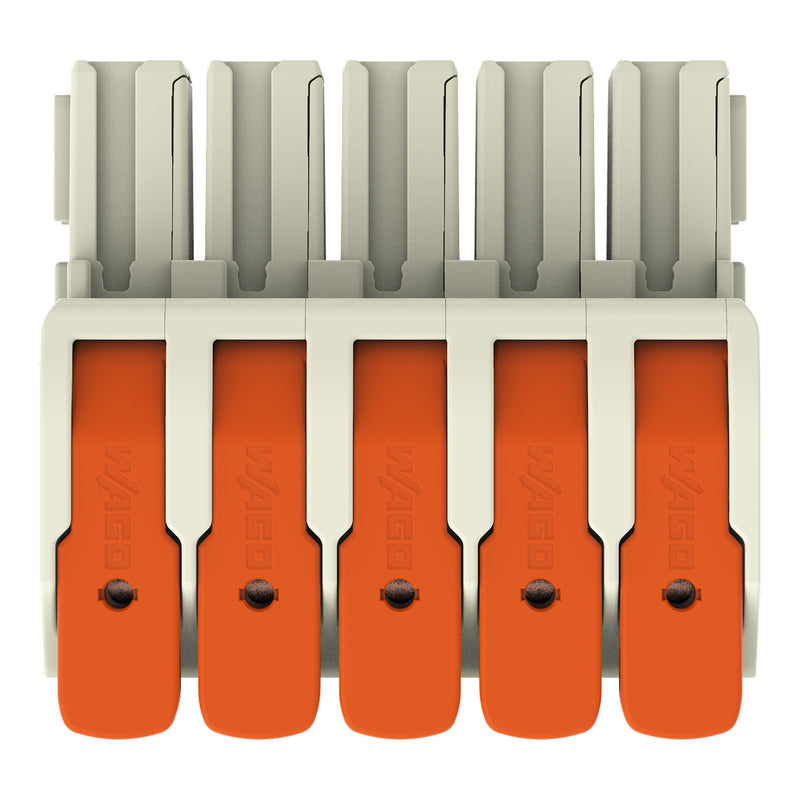 WAGO GmbH & Co. KG - Ein- und mehrpolige Klemmenleiste 1-Leiter-Federleiste Hebel 832-1105 Push-inCAGECLAMP,lgr − 20 Stück