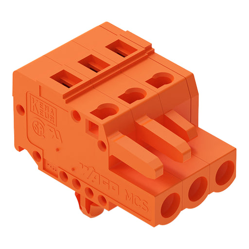 WAGO - Kabelsteckverbinder für Leiterplattensteckverbinder 1-Leiter-Federleiste 231-303/008-000 CAGECLAMP,2,5mm²,or − 100 Stück