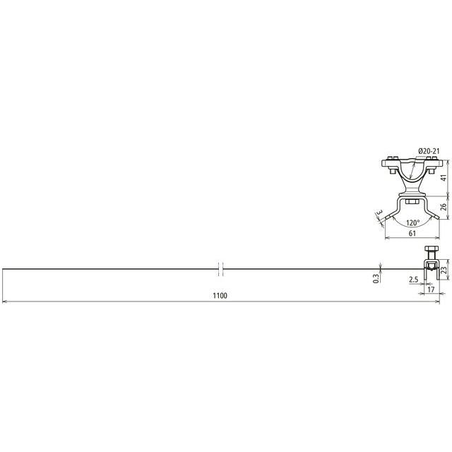 DEHN - Leitungshalter für Blitzschutz Leitungshalter LHZS20SB50.300PAV2A f.HVI-Leitung K-NIRO