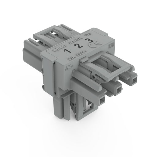 WAGO - Kompaktverteiler für steckbare Gebäudeinstallation T-Verteiler 770-970 3pol.1xSt/2xBu gr − 50 Stück