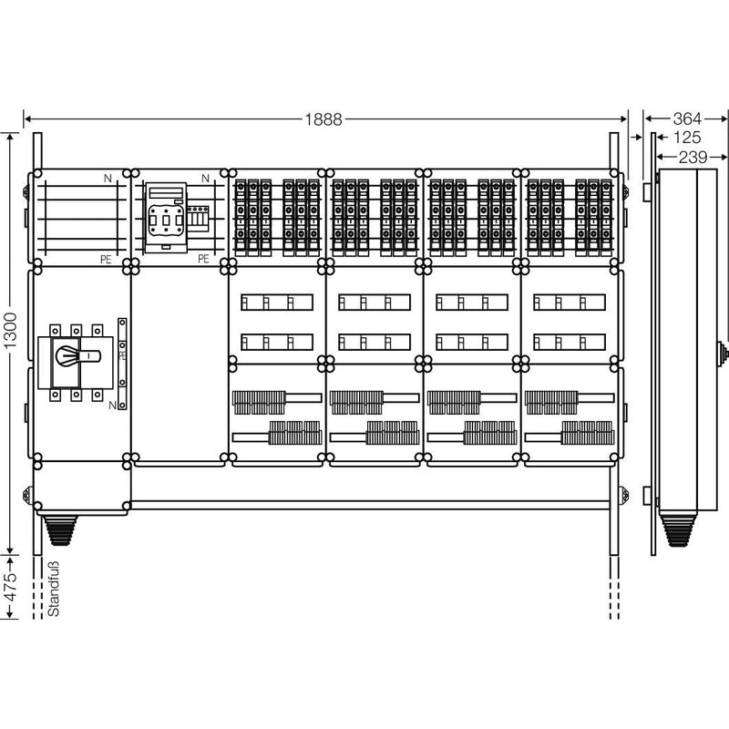 Hensel - Verteilerschrank für Energieversorgung Ladeverteiler Mi EV 11kW 24101 f.24 Ladep. a 11kW