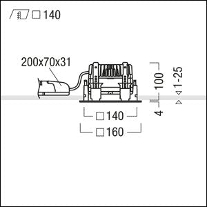 Zumtobel Group - Downlight/Strahler/Flutlicht LED-Deckeneinbauleuchte PANOS EVO #60815898 Q140H 840 230V FALWH