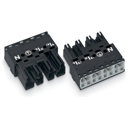 WAGO - Steckverbinder für steckbare Gebäudeinstallation Stecker 770-214 2x0,5-4mmq schwarz − 50 Stück