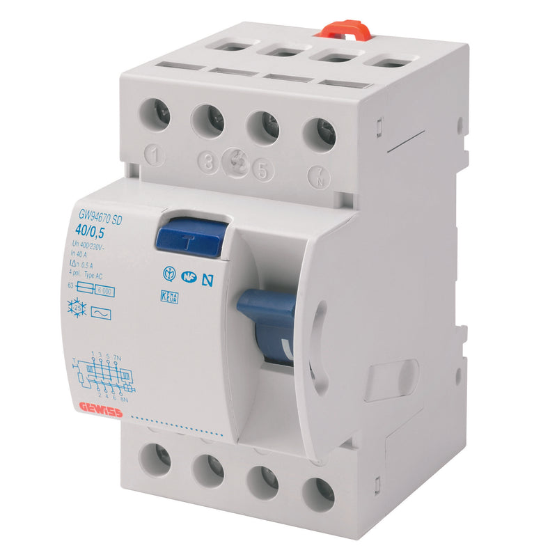 Gewiss - Fehlerstrom-Schutzschalter FI-Schutzschalter GW94897 4-p, 40A, 30mA