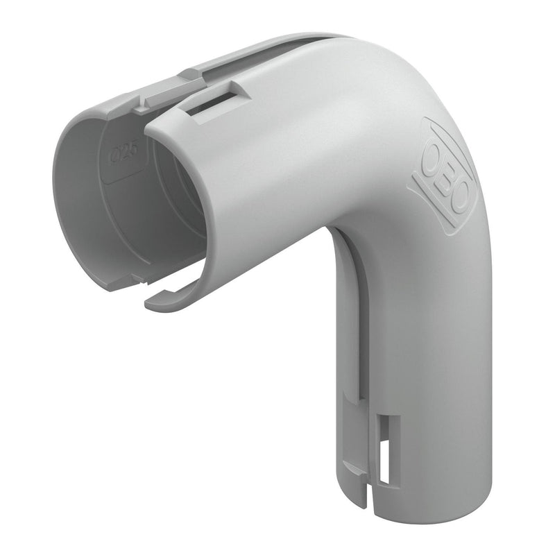 OBO Bettermann - Bogen für Installationsrohre Quick-Pipe-Bogen 3000 BMS M25 LGR 90 Grad − 5 Stück