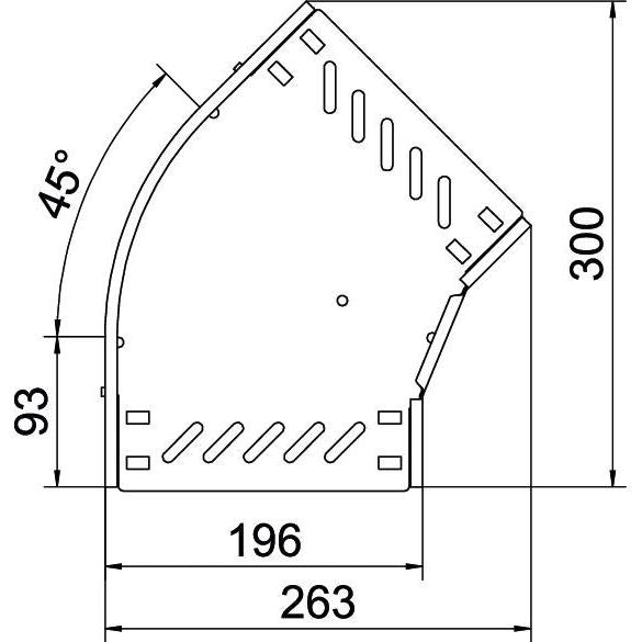 OBO Bettermann - Bogen für Kabelrinne Bogen 45 Grad RB 45 320 FS 35x200 bandverzinkt