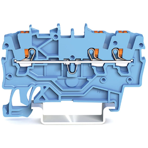 WAGO GmbH & Co. KG - Durchgangs-Reihenklemme 3-Leiter-Durchgangsklemme 2200-1304 1qmm, blau − 100 Stück