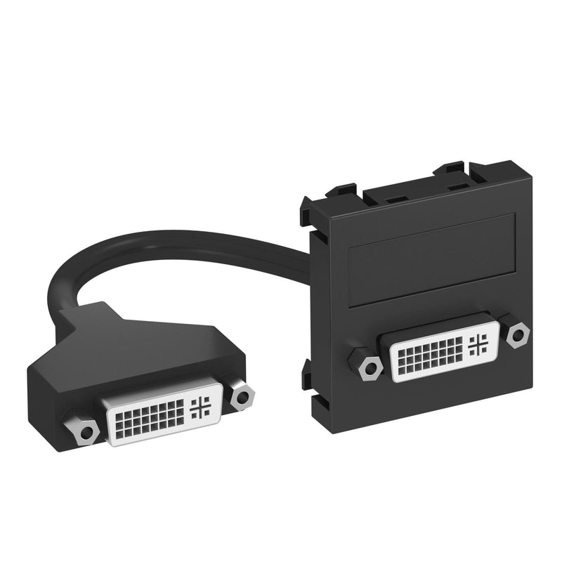 OBO Bettermann - Einsatz/Abdeckung für Kommunikationstechnik Multimediaträger DVI MTG-DVI F SWGR1 45x45mm sw-gr