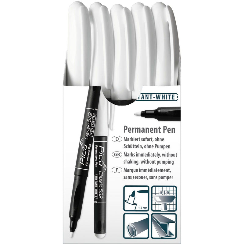 Pica-Marker - Markierungsstift Permanent Pen 532/52 1-2mm, INSTANT WHITE