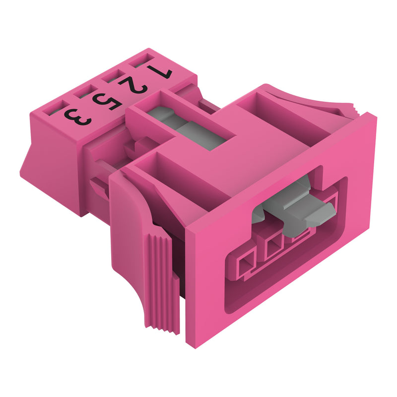 WAGO - Geräteanschluss für steckbare Gebäudeinstallation Snap-In-Buchse 890-784/081-000 4-polig,Kod. B,pink − 50 Stück