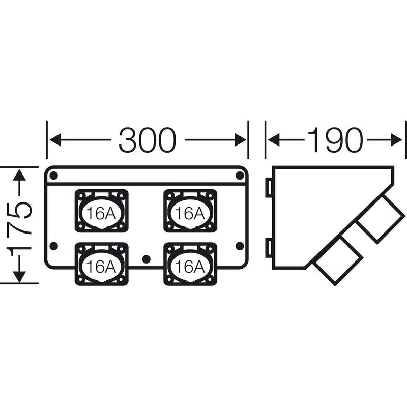 Hensel - Pultsystem Mi Connection Box Mi CB 19 4xCEE 16A, 3p., 230V