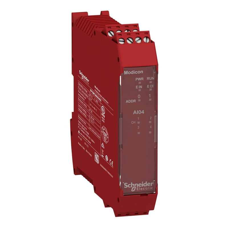 Schneider Electric - Gerät zur Überwachung von sicherheitsgerichteten Stromkreisen Analoges Erweiterungsmodul XPSMCMAI0400 Modicon XPSMCM, 4