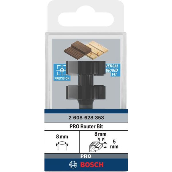 Bosch - Fräser PRO T-Nutfräser, 25 x 2608628353 L 5, Schaft 8 mm