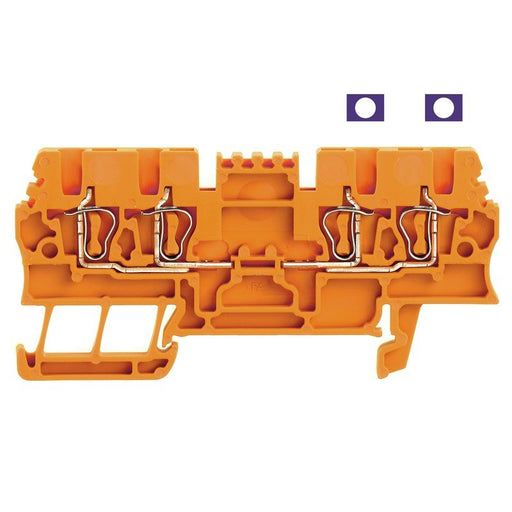 Weidmüller - Durchgangs-Reihenklemme Klemme ZDU 1.5/2X2AN OR Federanschl.,1.5mm² − 50 Stück