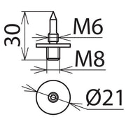 DEHN - Zubehör/Ersatzteile für Sicherheitsgeräte Nadel-Elektrode EL M8 S PHE PHV ab 3kV D 4mm