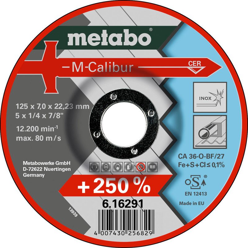 Metabowerke - Trenn-/Schleifscheibe Trennscheibe M-Calibur 616291000 125x7,0x22,23mm − 25 Stück