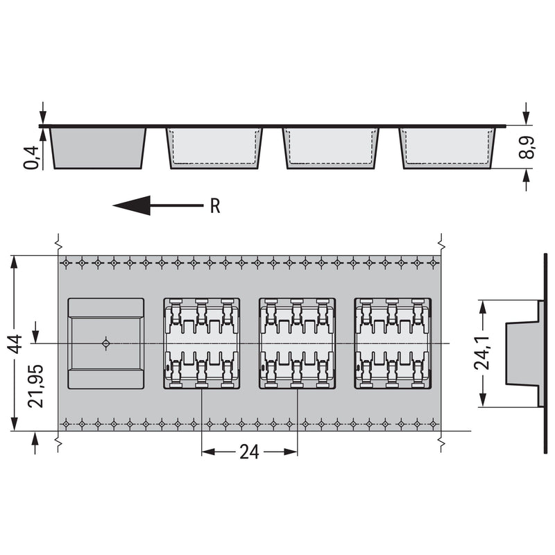 WAGO GmbH & Co. KG - Ein- und mehrpolige Klemmenleiste SMDThroughBoard-Leiterplk. 2070-463/998-406 0,75 mm² − 1590 Stück