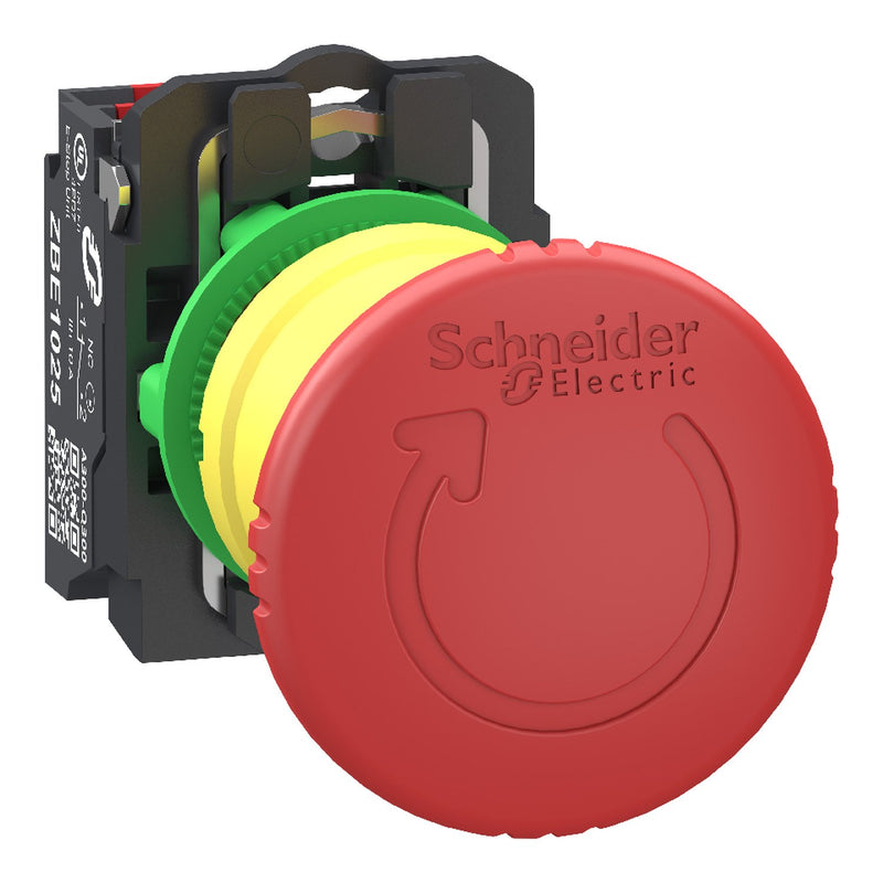 Schneider Electric - NOT-AUS-Taster, Komplettgerät Not-Aus 1Ö Dreh. Überl. XB5AS84425 22Mm Push In