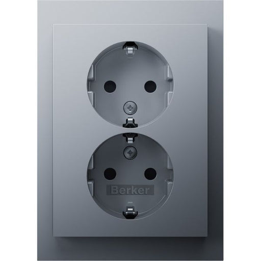 Berker - Steckdose Doppelsteckdose SCHUKO 47597003 K.5 alu matt lack