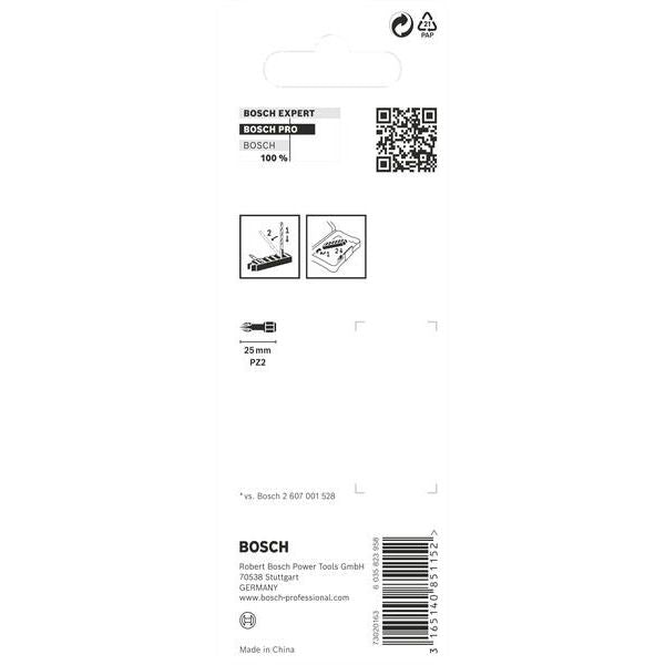 Bosch - Bit-Set PRO Pozidriv Impact Bit, 2608522325 PZ2, 25 mm, 8-tlg