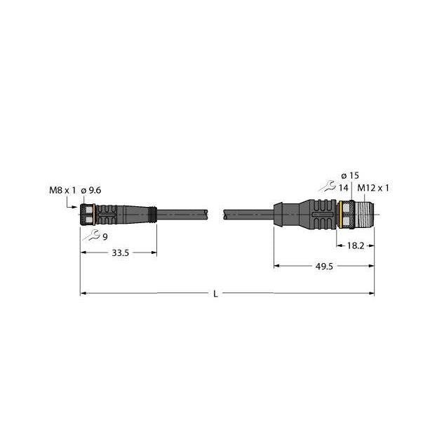 Turck - Konfektioniertes Sensor-Aktor-Kabel Aktuator- u. Sensorleitung PKG3M-0.35-RSC4T/TXL PUR