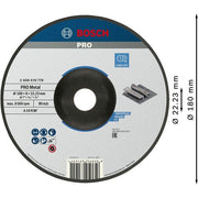 Bosch - Trenn-/Schleifscheibe PRO Metal Schleifscheibe, 2608619778 180 x 8 x 22.23 mm