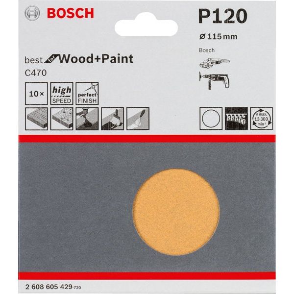 Bosch - Schleifpapier/Schleifvlies Schleifblatt-Set C470 best 2608605429 for Wood and Paint K