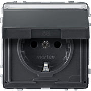Merten - Steckdose SCHUKO-Steckdose anth MEG2312-7214 Klappd.Schriftfeld