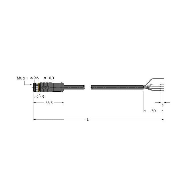 Turck - Konfektioniertes Sensor-Aktor-Kabel Aktuator- u. Sensorleitung PKGS4M-10/TXL PUR