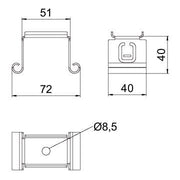 OBO Bettermann - Wand- und Deckenbügel für Kabeltragsystem Mittenabhängung MAH 075 FS Kabelrinne B70mm