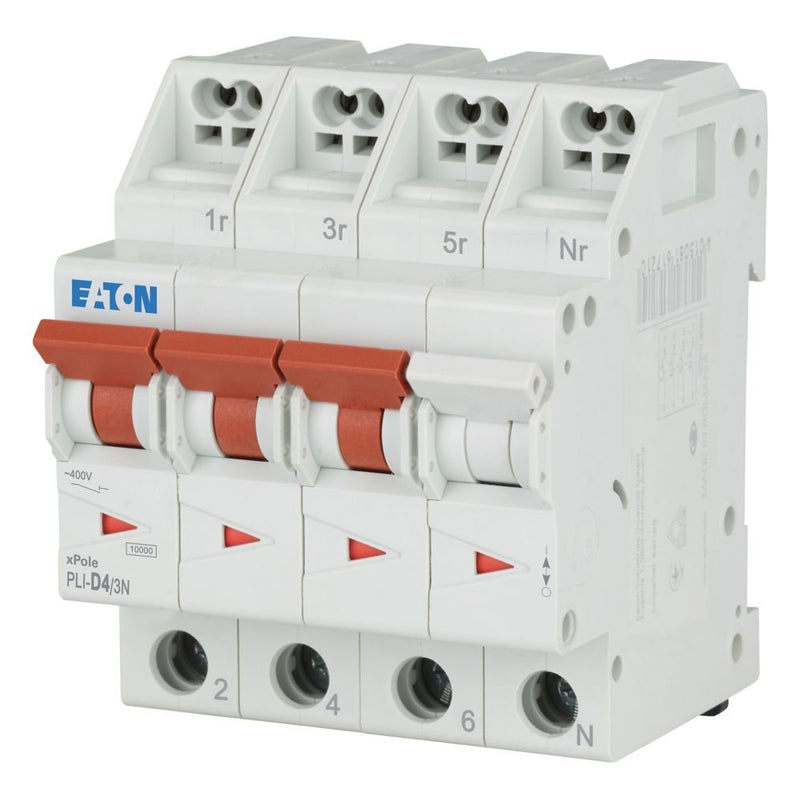 Eaton - Leitungsschutzschalter PLI-D4/3N D 4A, 3p+N Steckkl