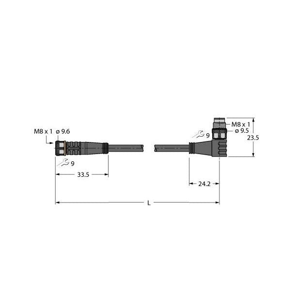 Turck - Konfektioniertes Sensor-Aktor-Kabel Aktuator- u. Sensorleitung PKG3M-2-PSW3M/TEL PVC