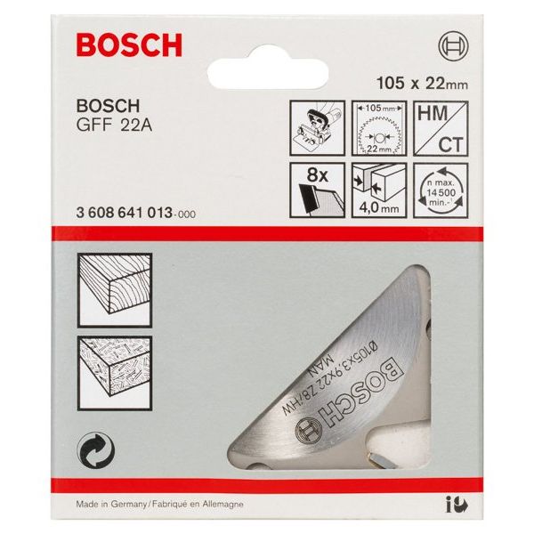 Bosch - Fräser PRO Scheibenfräser, 105 x 3608641013 22 x 4 mm, 8 Zähne