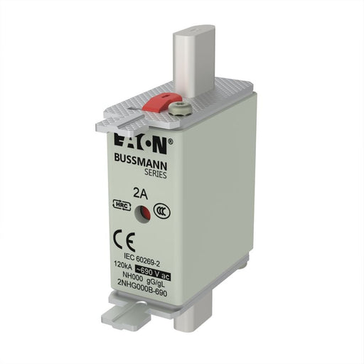 Eaton - Messersicherung Sicherungseinsatz Nieders. 2NHG000B-690 2A AC 690V 120kA − 3 Stück