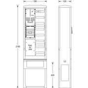 uesa - Zähler-Komplettschrank Zähleranschlußsäule ZAS-S1-1VF Schleswig 2100x590x320mm