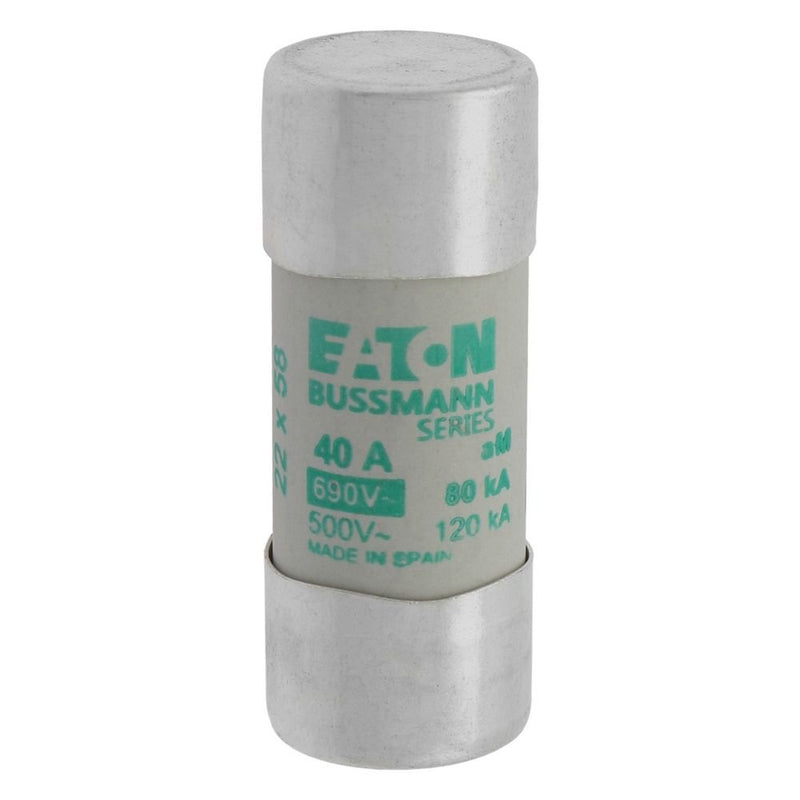 Eaton - Zylindrische Sicherung Sicherungseinsatz Nieders. CYLINDRICA#C22M40 40A AC 690V 80kA − 10 Stück