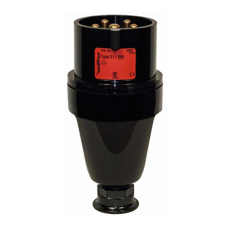 Walther Werke - CEE-Stecker (IEC 60309) Stecker schwarz 63A 261406SW 4P 400V 6h IP44