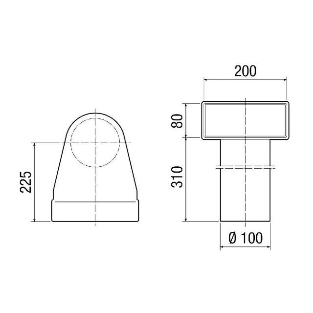 Maico - Zubehör/Ersatzteile für Ventilatoren Winkel MF-WL100 80/200 90, DN 100