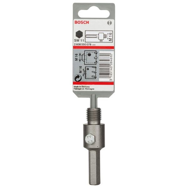 Bosch - Aufnahmeschaft für Bohrkronen PRO Hex Adapter, 2608550078 M16, 80 mm