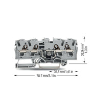 WAGO - Bauelement-Reihenklemme Bauelementklemme 2004-1411/1000-400 Diode 1N5408,grau − 50 Stück