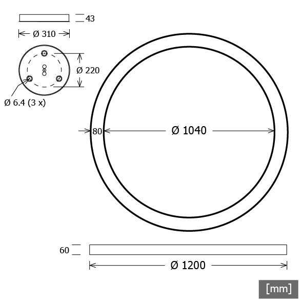 LTS Licht&Leuchten - Pendelleuchte LED-Pendelleuchte CERLP107.840.1DALIsw 940, DALI, sw