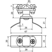 DEHN - Leitungshalter für Blitzschutz Leitungshalter LHZS6.11SBBPAV2A f. Rd 6-11mm