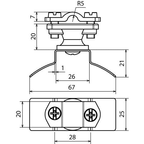 DEHN - Leitungshalter für Blitzschutz Leitungshalter LHZS6.11SBBPAV2A f. Rd 6-11mm
