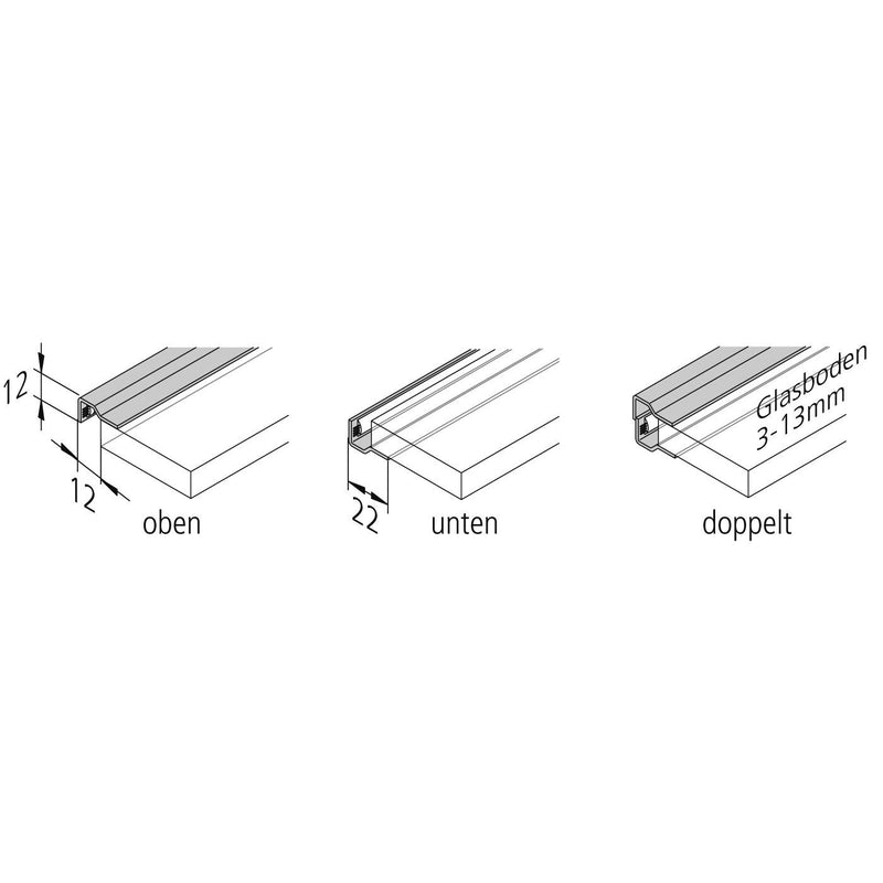 Hera - Zubehör/Ersatzteile für Lichtschlauch/-band LED-Glaskantenprofil 61500030251 (VE10) 1950mm  − 1 Packung
