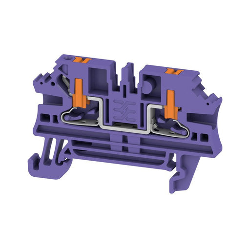 Weidmüller - Durchgangs-Reihenklemme Klemme, PUSH IN, violett AL2C 2.5 VT − 100 Stück