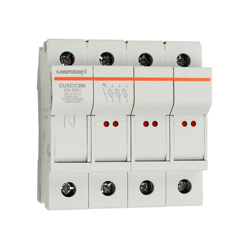 Mersen - Halter für zylindrische Sicherung Sicherungshalter Midget CUSCC3NI AC600V 32A 3+N-p − 3 Stück