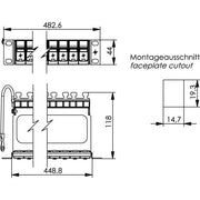 Telegärtner - Patchpanel Kupfer Modulträg.1HE 482,6mm(19Z) 100021502 grau,f.AMJ-S/AMJ/UMJ