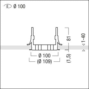 Zumtobel Group - Mechanisches Zubehör/Ersatzteile für Leuchten Planarring PANOS INF #60800765 E100